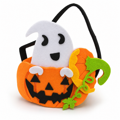 Halloween Felt Pumpkin & Ghost Treat Basket