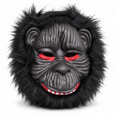 Black Gorilla Costume Mask with Faux Fur