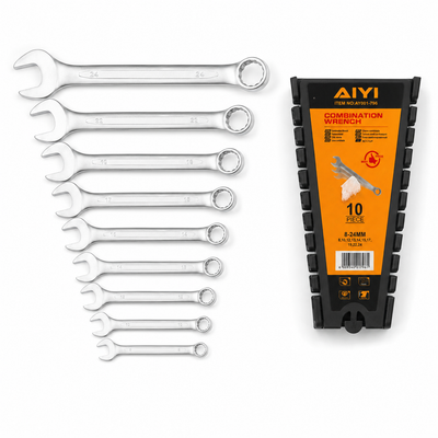 AIYI 10-Piece Combination Wrench Set 8–24mm
