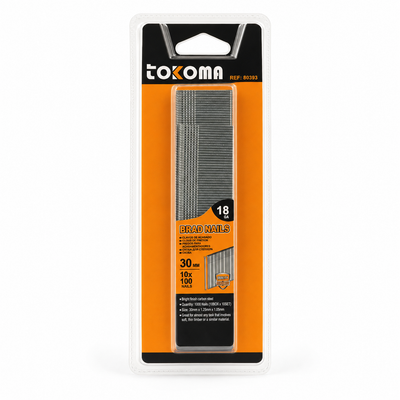 Tokoma 18GA Brad Nails 30mm – 1,000 Pack | MrPanda