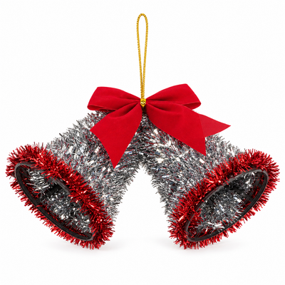 Christmas Double Bell Tinsel Decoration | Mr Panda