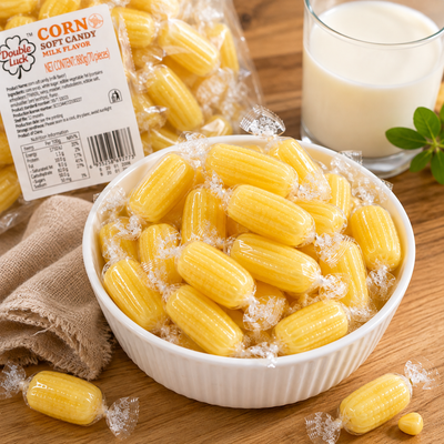 Double Luck Corn Soft Candy Milk Flavor 880g – 70 Pieces