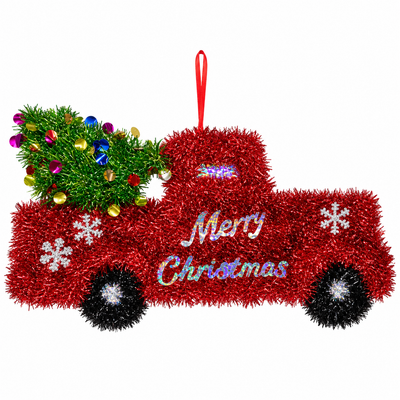 Christmas Red Truck Tinsel Hanging Decoration | Mr Panda