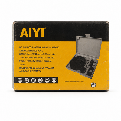 AIYI 16-Piece Hole Saw Set 19–127mm | Carbon Steel
