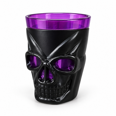 Halloween Skull Shot Glass – Black and Purple