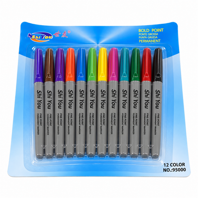 Shi You Fine Point Colour Marker Pens – 12 Pack | Mr Panda