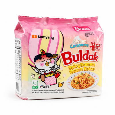 Samyang Buldak Cream Carbonara Spicy Ramen – 5 Pack, 700g