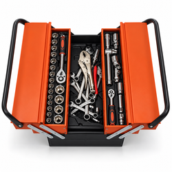 85-Piece Tool Set with Metal Cantilever Toolbox | Mr Panda