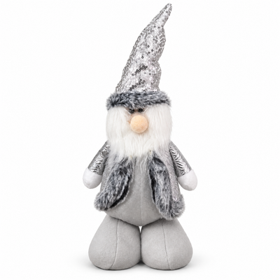 Silver Christmas Gnome Standing Decoration | Festive Décor