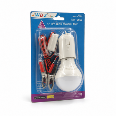JWDZ DC 12V LED High Power Lamp with Switch and Battery Clamps