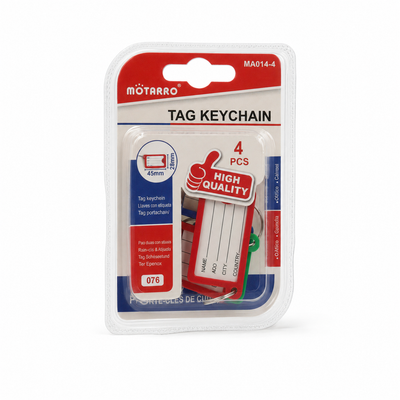 Motarro Tag Keychain – 4-Piece Assorted Colour ID Label Set