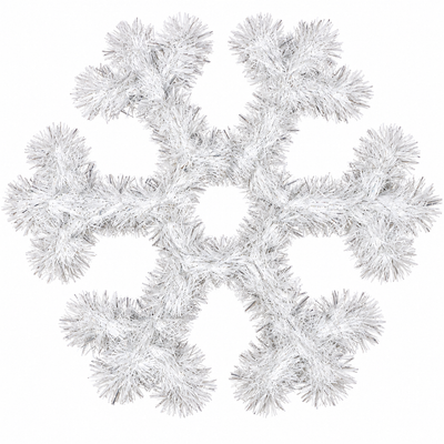 White & Silver Tinsel Snowflake Decoration | Mr Panda