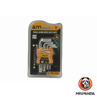 Ball Arm Hex Key Set - 9Pc