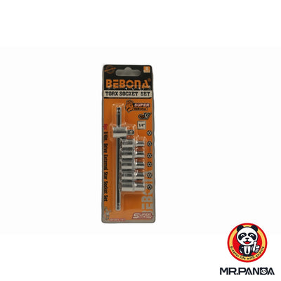 Bebona 6-Piece 1/4" Drive External Torx (Star) Socket Set