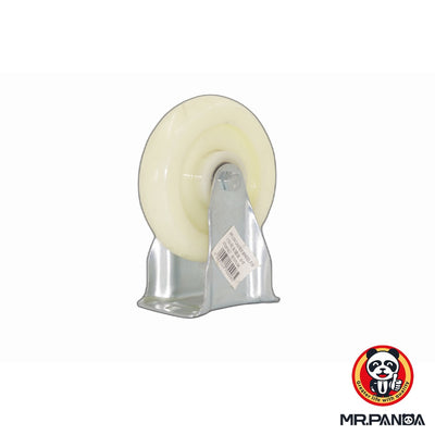 White Nylon Fixed Plate Castor Wheel