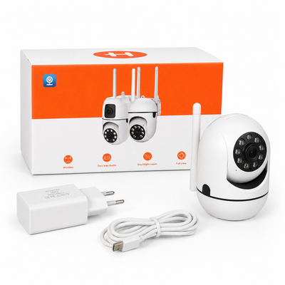 Wireless Pan-Tilt Indoor Security Camera with Two-Way Audio