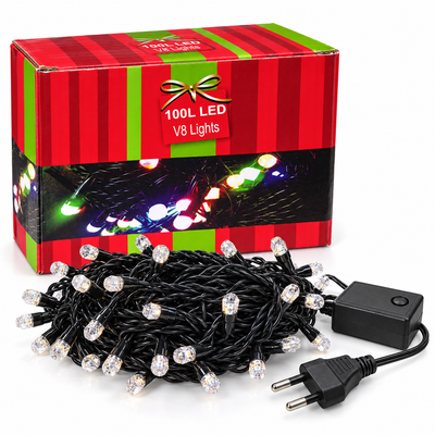 100 LED V8 Multicolour Christmas String Lights | Mr Panda