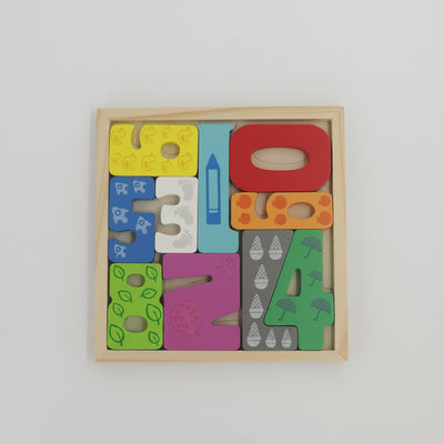 3D Wooden Number Tetris Puzzle