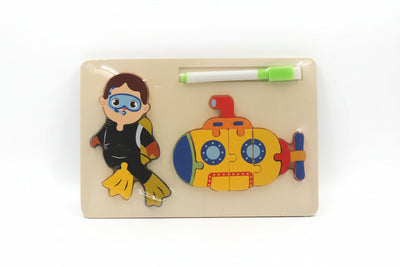 2-in-1 Wooden 3D Puzzle