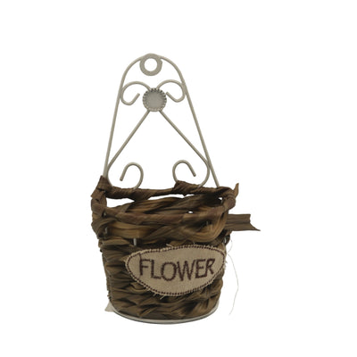 Wall-Hanging Wicker Flower Basket