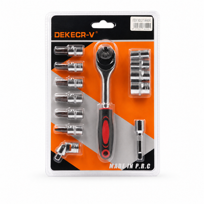 DEKECR-V 13-Piece Ratchet Socket & Bit Set | MrPanda