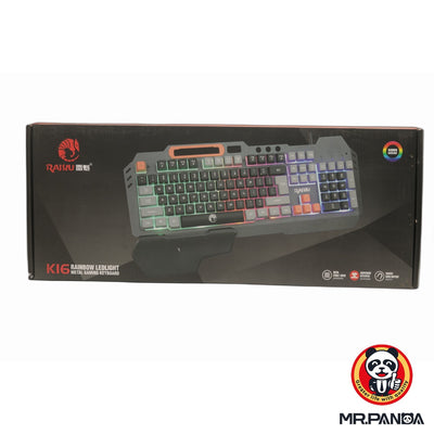 Raiku K16 Rainbow LEDlight Metal Gaming Keyboard