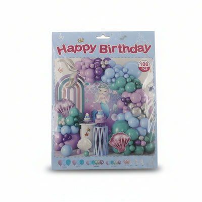 Mermaid-Themed Balloon Garland Arch Kit  - 100 Pieces