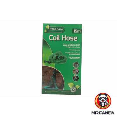 15m Green Coil Garden Hose