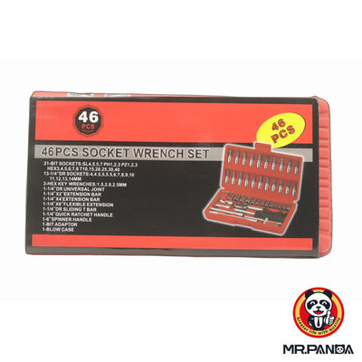46-piece 1/4" drive socket wrench set