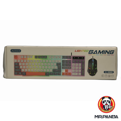 AOAS A-1020 Lighted Gaming Keyboard and Mouse Combo