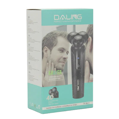 DALING DL-9277 4D Rechargeable Electric Rotary Shaver for Men – 3 Floating Heads Wet & Dry Beard Trimmer