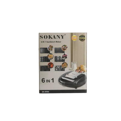 Sokany SK-B908 6-in-1 Sandwich Maker Set
