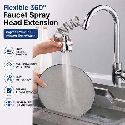 Flexible 360° Faucet Spray Head Extension