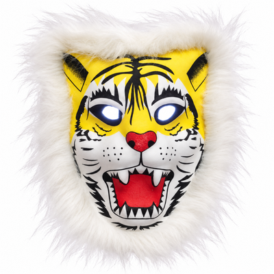 LED Light-Up Tiger Face Mask with Faux Fur Trim