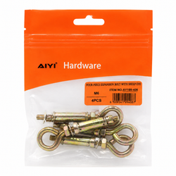 AIYI M6 Expansion Bolt with Eye Hook – 4 Piece