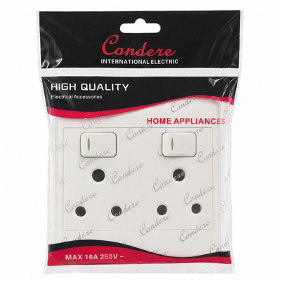 Condere Double Wall Socket with Switches – 16A 250V