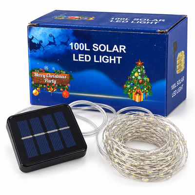 100 LED Solar Fairy String Lights White | Mr Panda