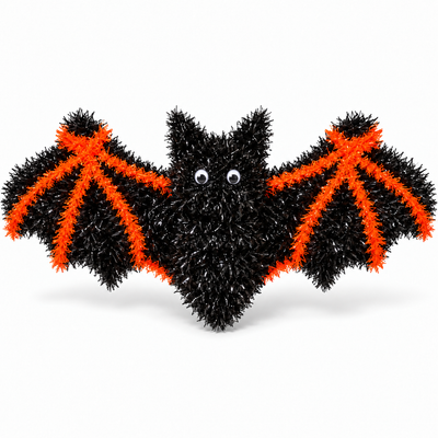 Halloween Tinsel Spider Decoration – Black & Orange