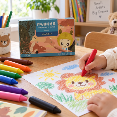 Jumbo Plastic Crayons – 12 Colours