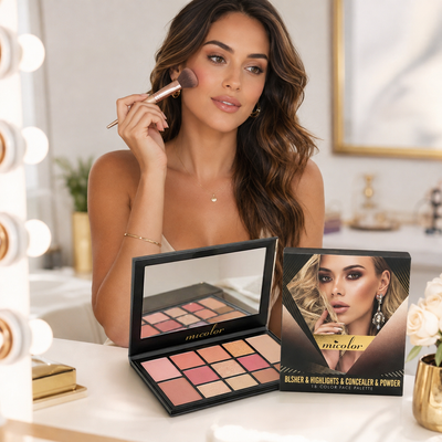 Micolor Blusher & Highlights & Concealer & Powder 16 Color Face Palette