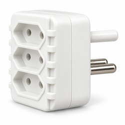 3-Way 2-Pin Plug Adaptor White | Mr Panda
