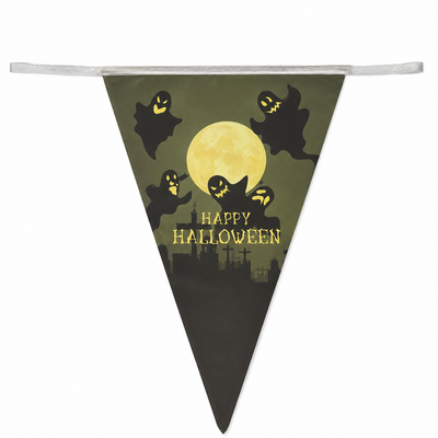 Happy Halloween Plastic Bunting Flags – Party Decoration