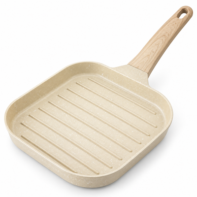 19cm Square Grill Pan – Cream | MrPanda
