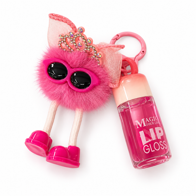 Pink Princess Doll Keychain Lip Gloss | Mr Panda