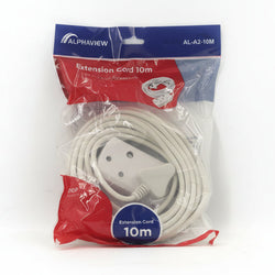 Alphaview AL-A2-10M 10m Extension Cord with 2 South African 3-Pin Sockets – Heavy Duty Power Extension Cable