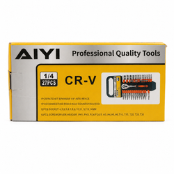 AIYI 27-Piece 1/4-Inch Ratchet Socket & Bit Set