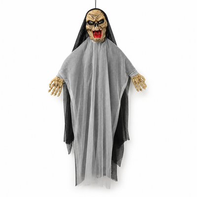 Hanging Screaming Skeleton Ghost Halloween Decoration