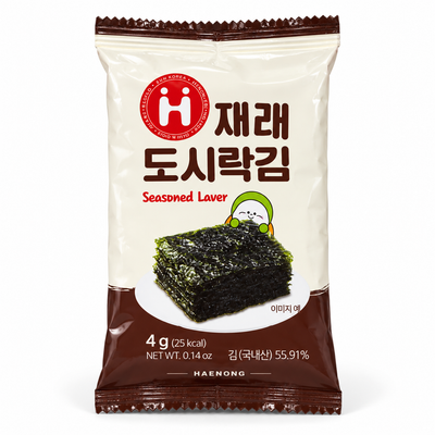 Haenong Korean Seasoned Laver Seaweed Snack 4g | Mr Panda