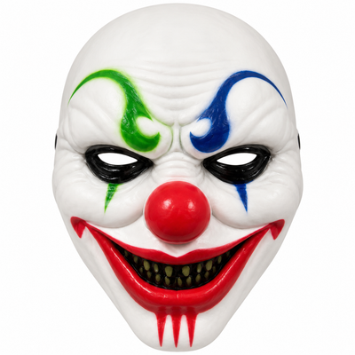 Scary Clown Full-Face Halloween Costume Mask – White