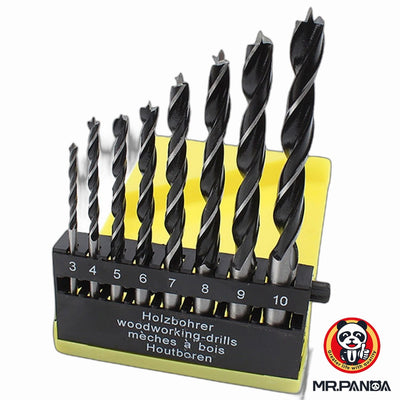 Brad Point Wood Drill Bit Set - 8Pc